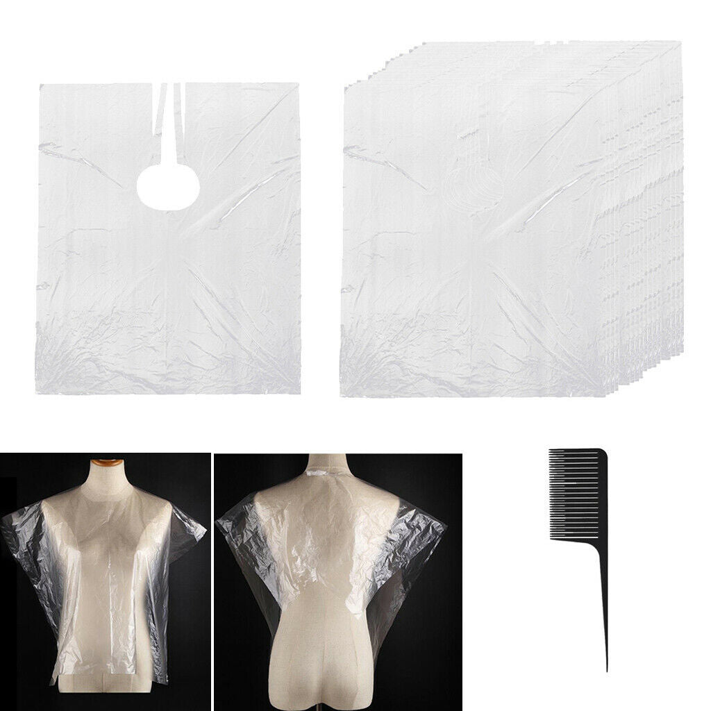 Bulk 100pcs Disposable Hair Cutting Capes Shop Cloth Apron w/ Hair Combs