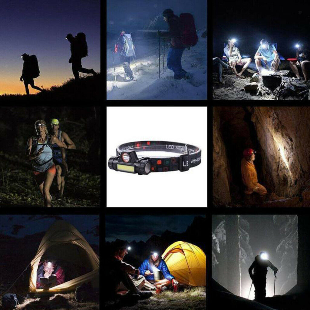 2x Headlamp Headlight Running Hiking Camping Flashlight 350Lumens Fishing