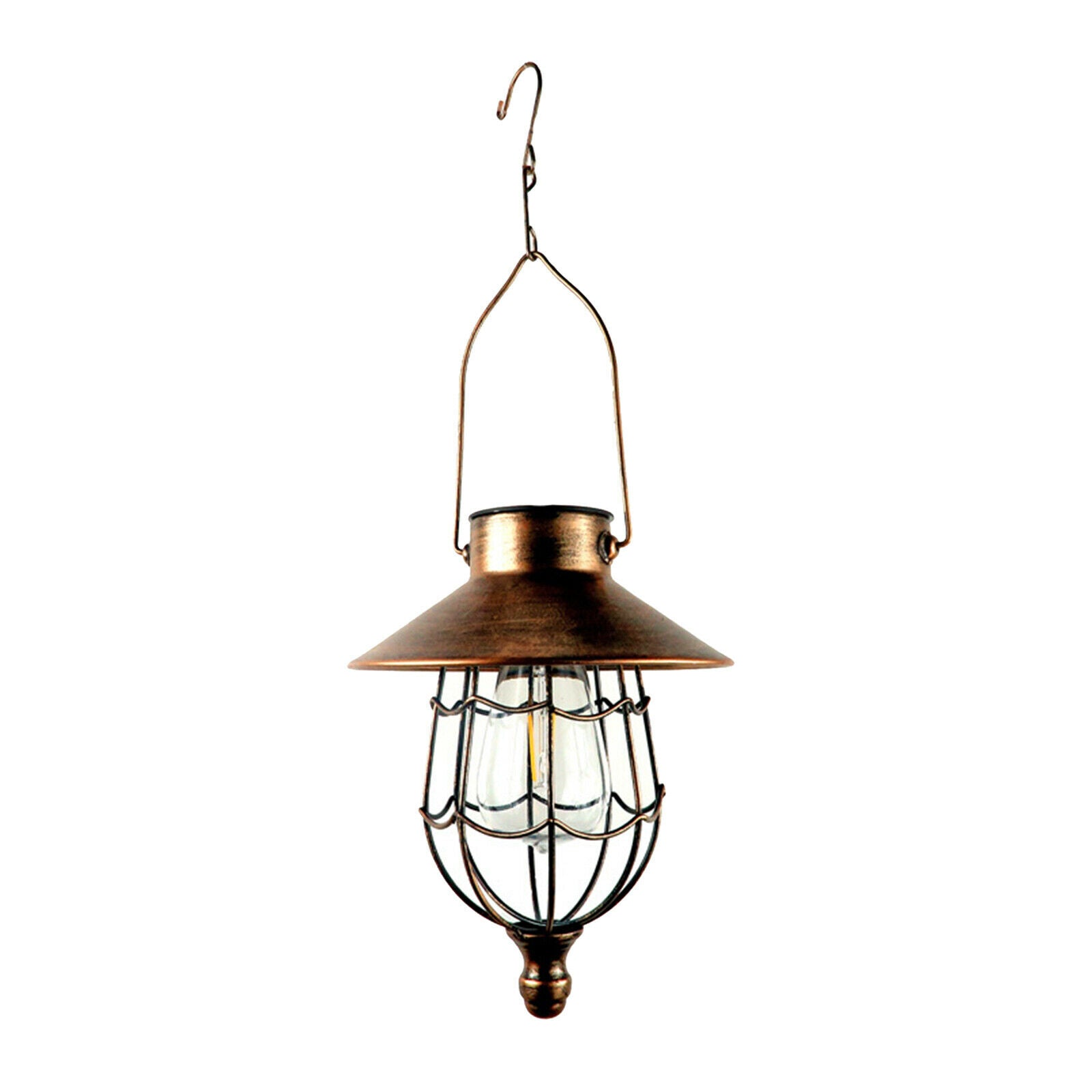Solar Powered Lantern Outdoor Hanging Lamp LED Light Metal for Garden Porch