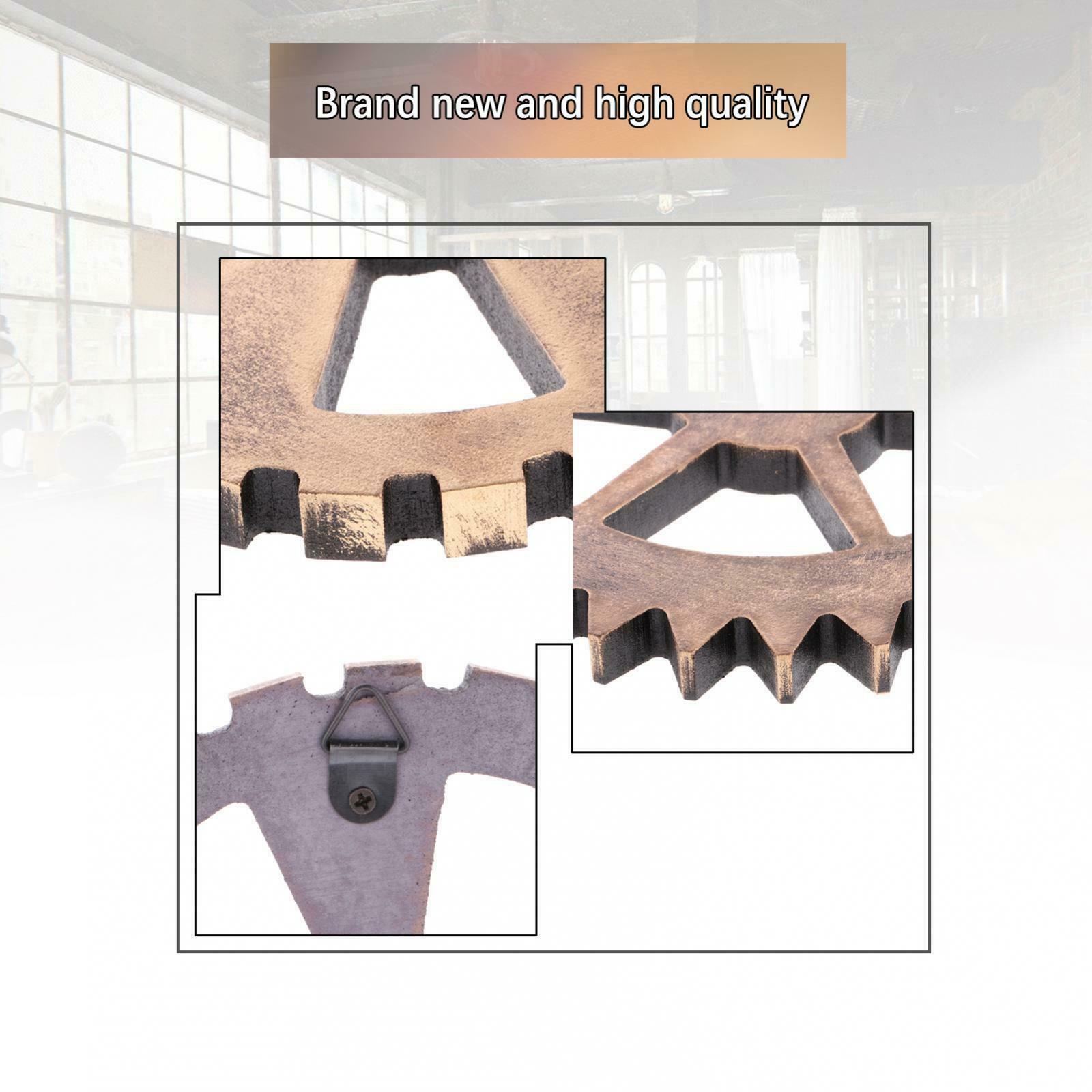 4Pcs Steampunk Wooden Gear Clock Home Wall Door Hanging Decoration Ornament