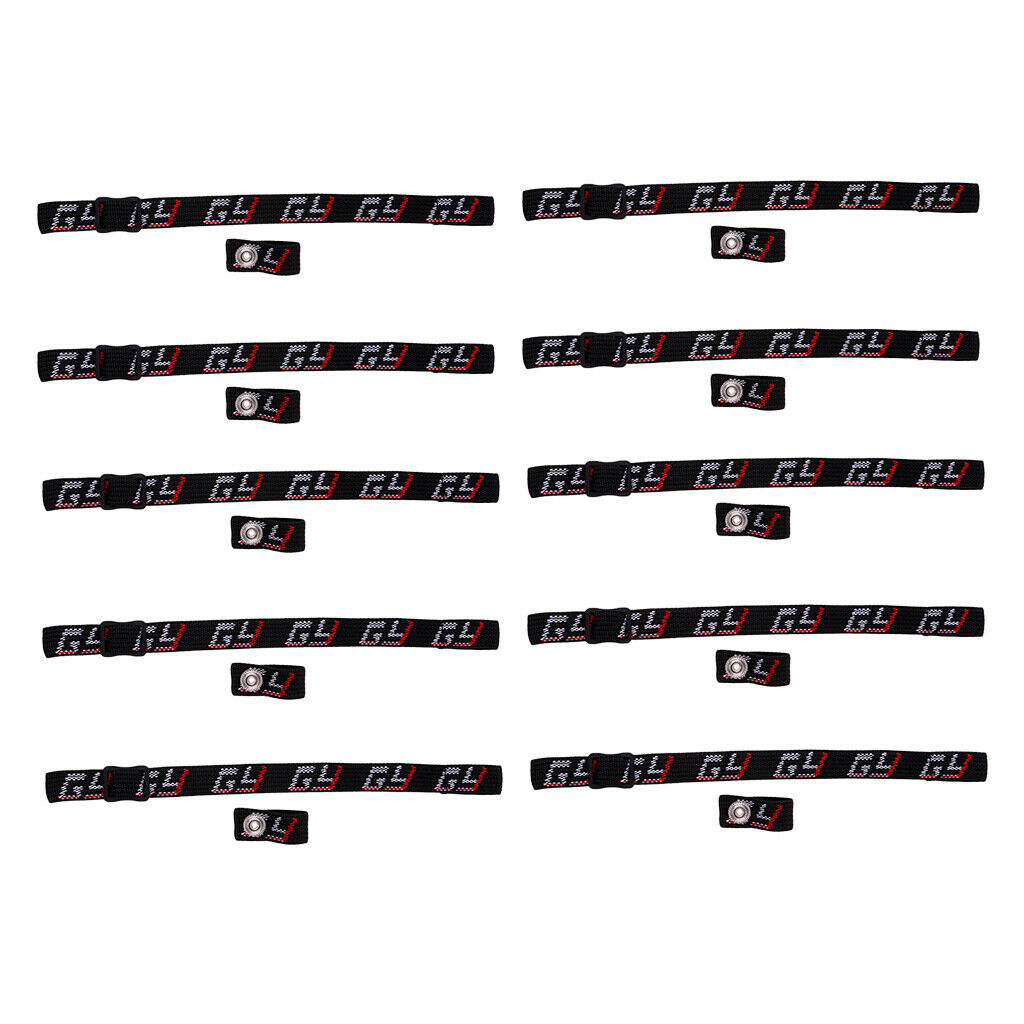 10pcs Black Thin Ice Hokey Ball Sports Helmet Straps Replacement Repair Kit