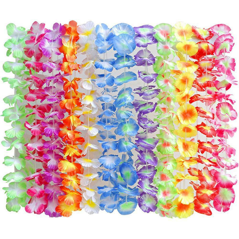 50Pcs Hawaiian Leis Artificial Flowers Necklace Hawaii Wreath Christmas gifts