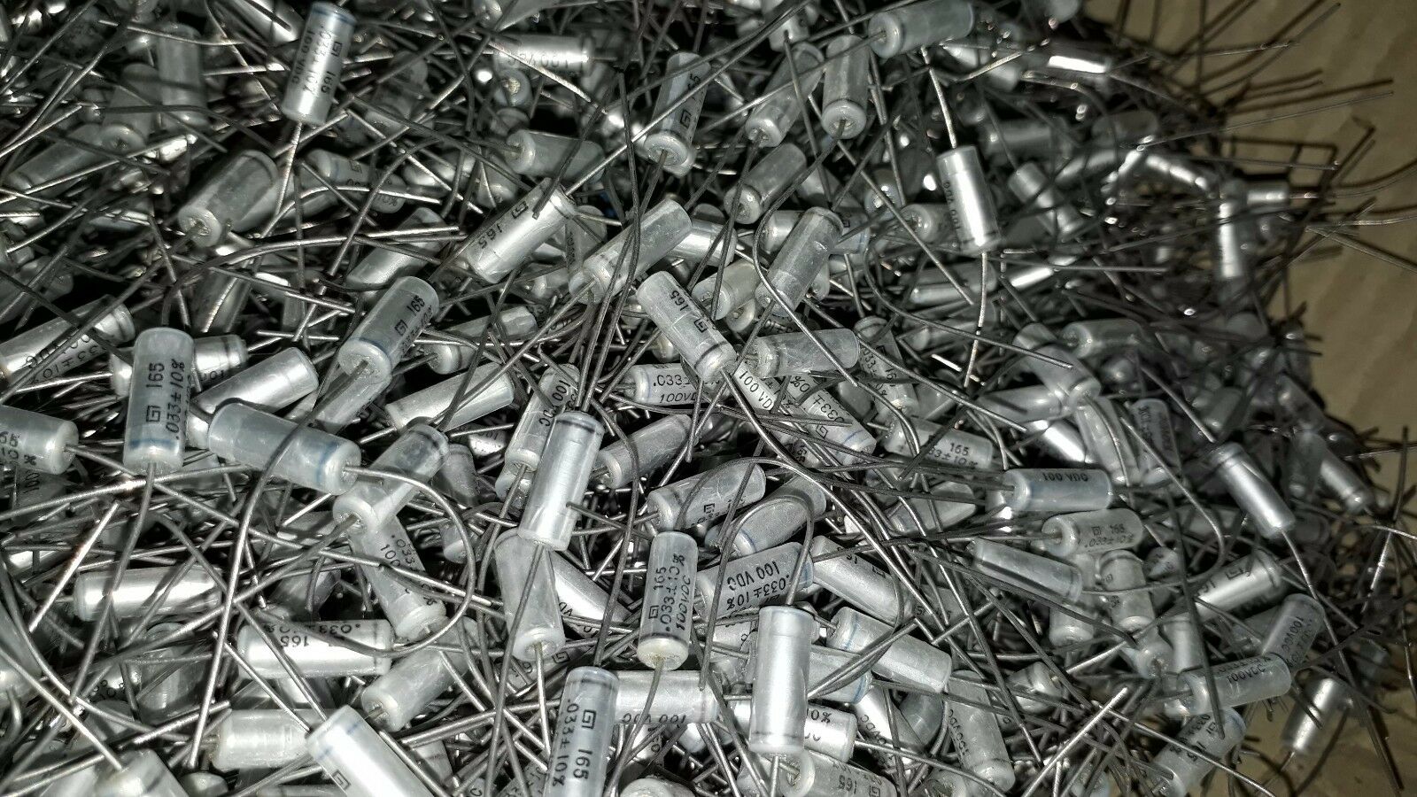 100PCS NOS 0.033uF 33nF 100V  AXIAL HQ CAPS FOR AUDIO !