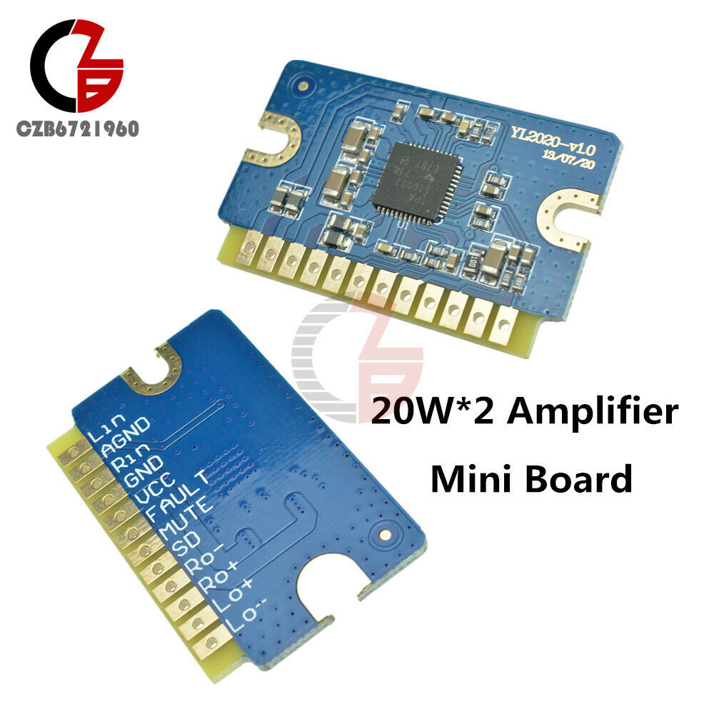 Mini 12V 24V 4A Stereo Audio Amplifier Board Dual Channel 20W+20W Class D Module