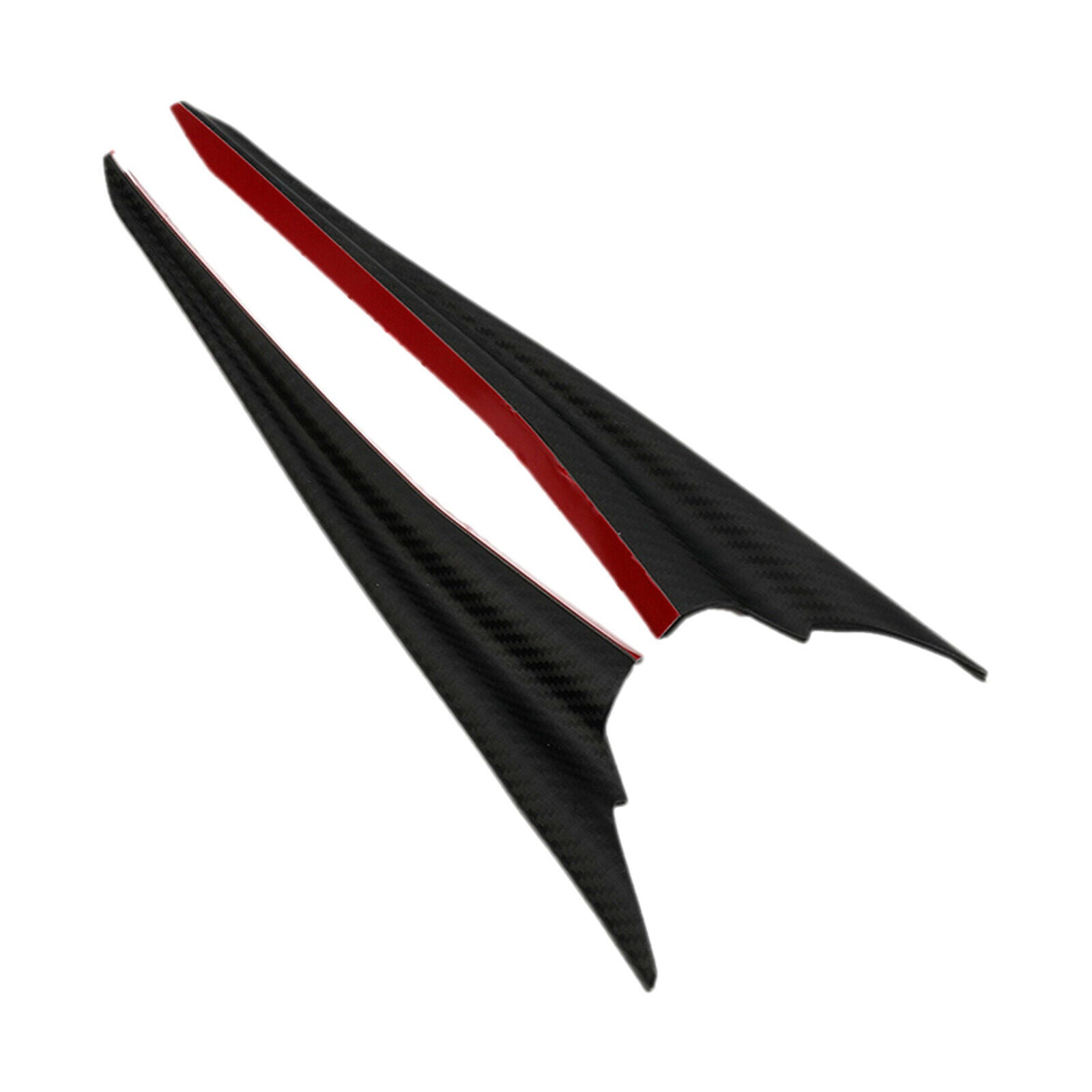 2x Vehicles Front Bumper Spoiler Diffuser Fins Valence Chin & Tape Black