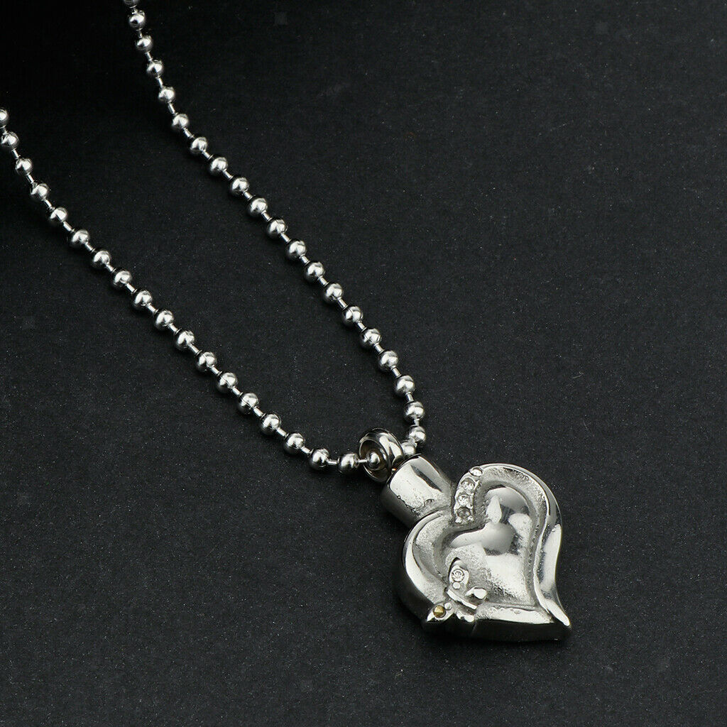 Enamel Love Heart Pendant Cremation Keepsake Urn Keepsake Necklace E