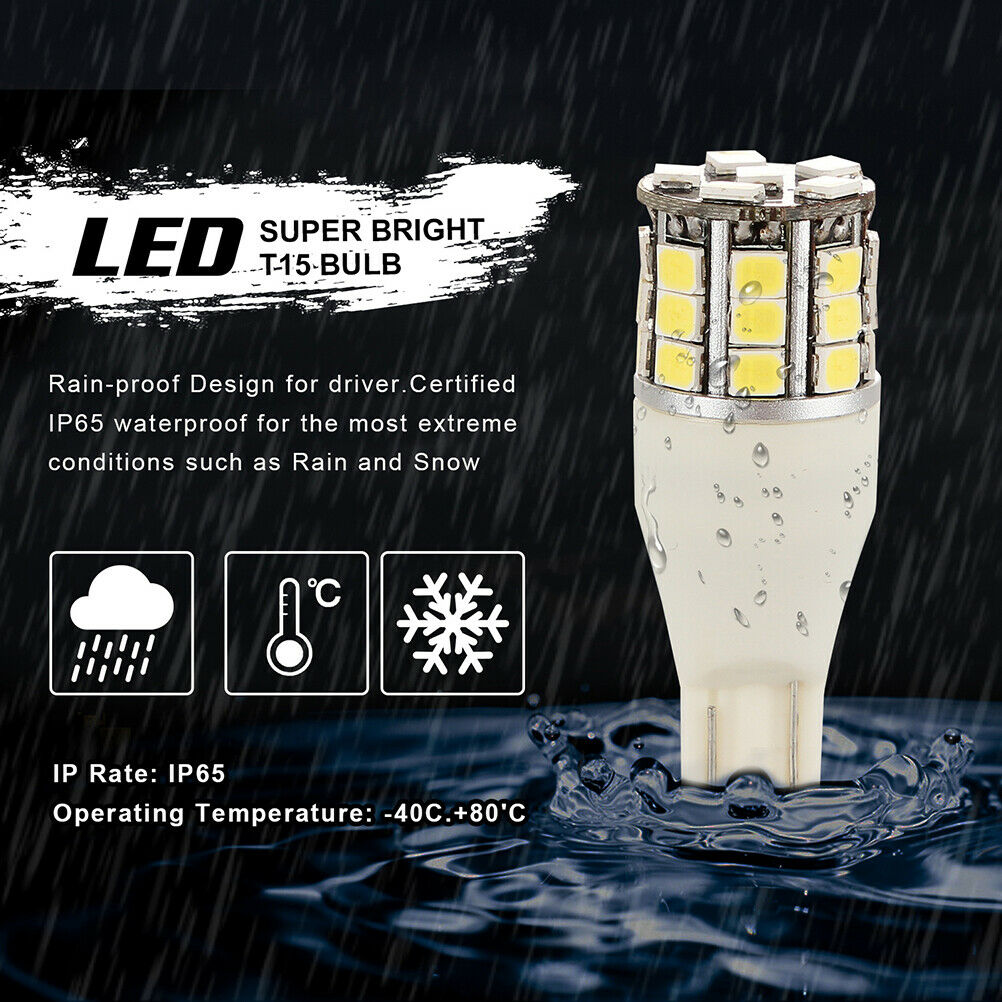 50W 921 912 7000k T10/T15 White LED Back-Up Reverse Light Backup Bulb PgJ.l8
