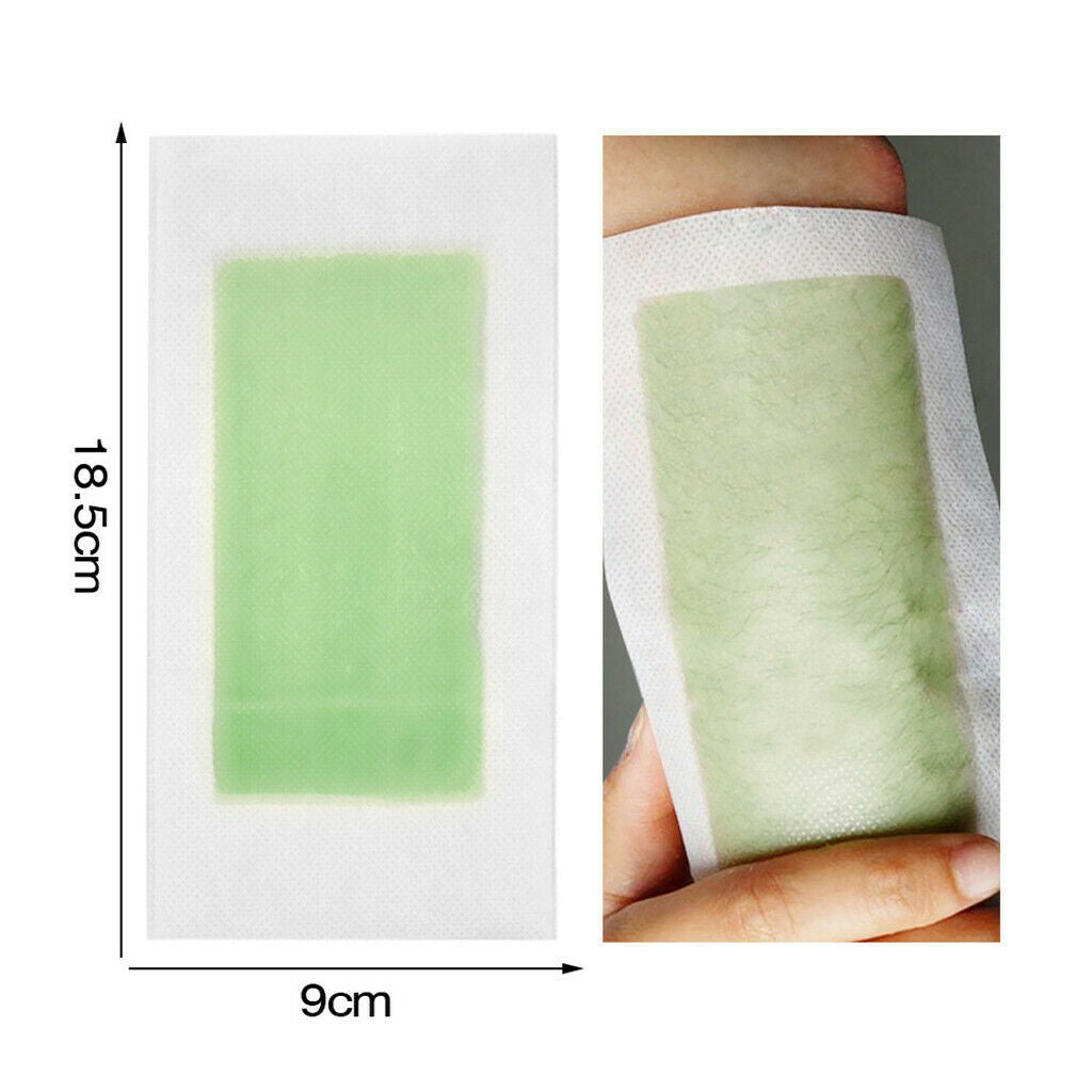 13pcs Depilaton Waxing Strips Arm Legs Bikini Hair Removal Sponge Pad Set Green
