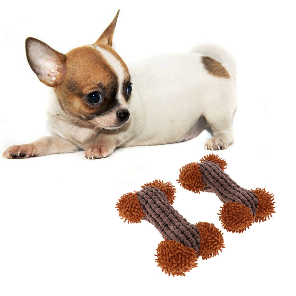 Pack of 2 Dog Toys Pup Squeaky Bone Shape Dogs Puppy Tossing And