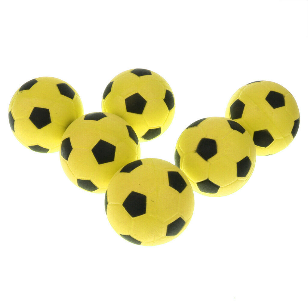 12pcs 2.4" EVA Foam Bouncy Football Balls Children Fitness Toys Yellow
