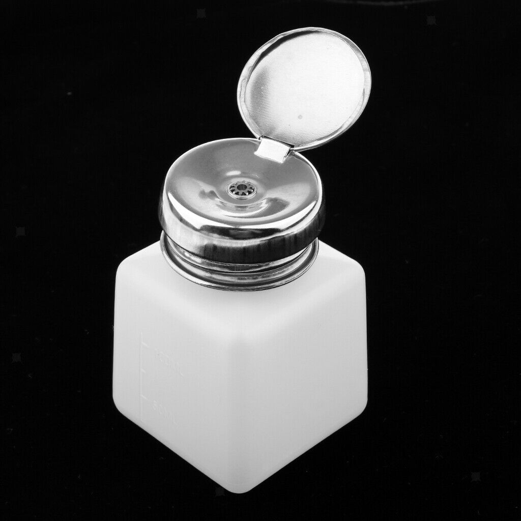 2 Pcs Nail Polish Remover Pump Dispenser Press Bottle Empty Container  100ml