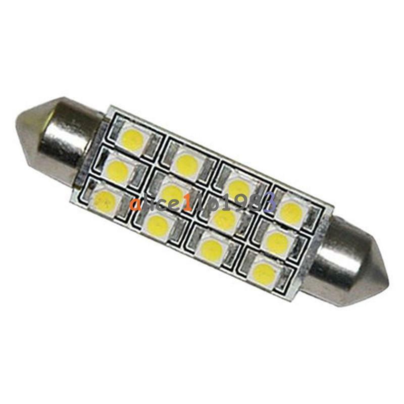 2PCS Car Dome 12 3528-SMD LED Bulb Light Interior Festoon Lamp 42mm White Great