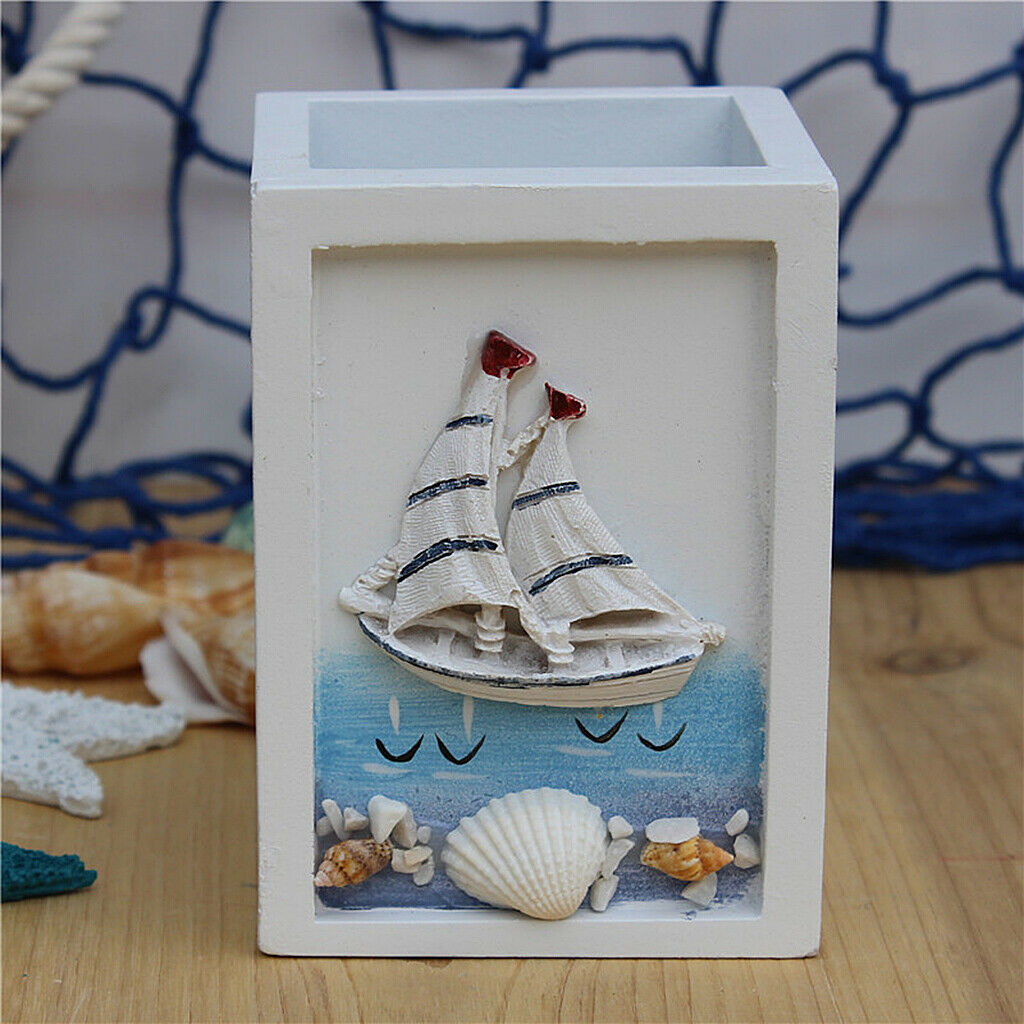 Pencil Holder Stationery Organizer Storage Office Desk Pen Container Sailing
