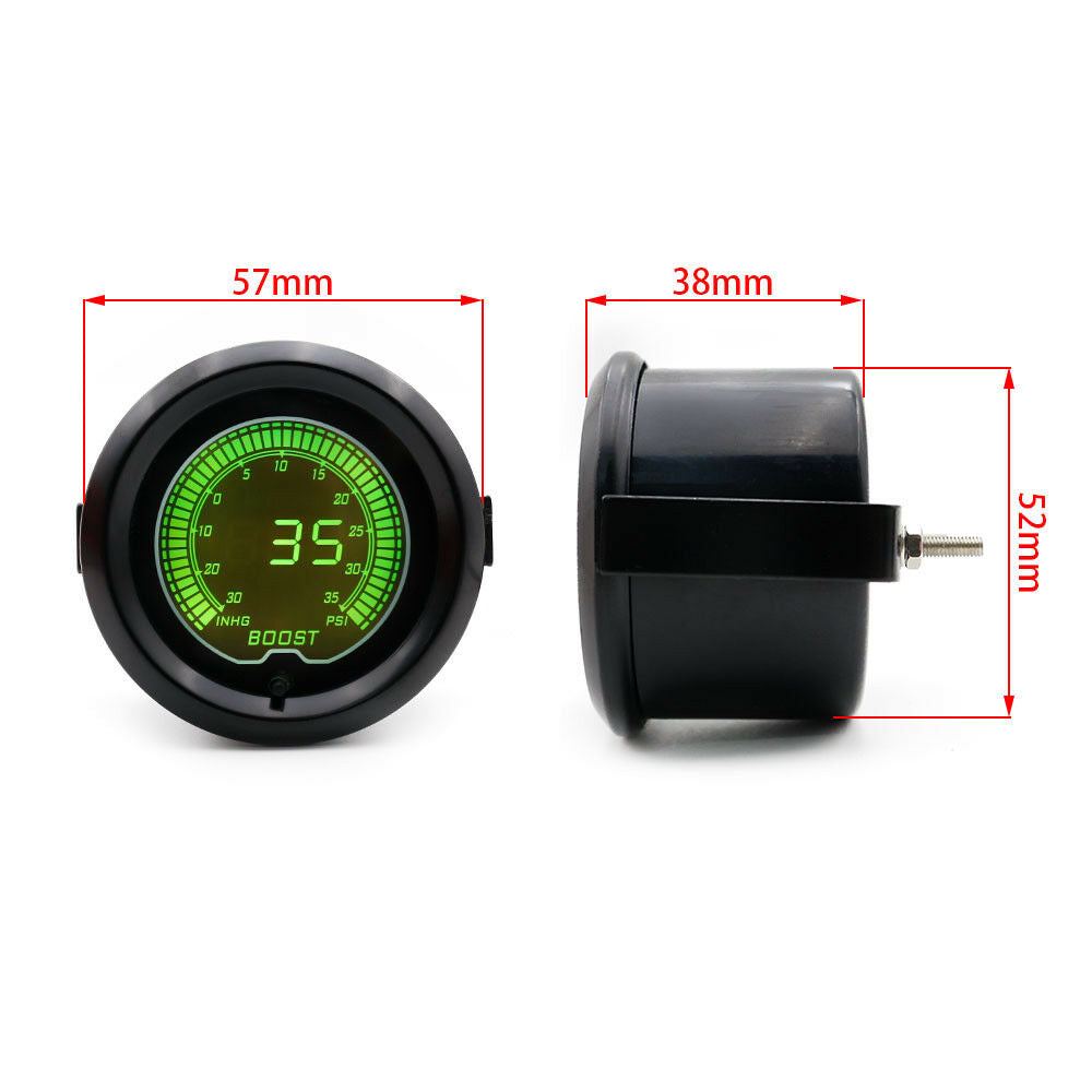 52mm/2" 7 Colors Universal 35 PSI Boost Gauge Vacuum Pressure Gauge for Auto Car