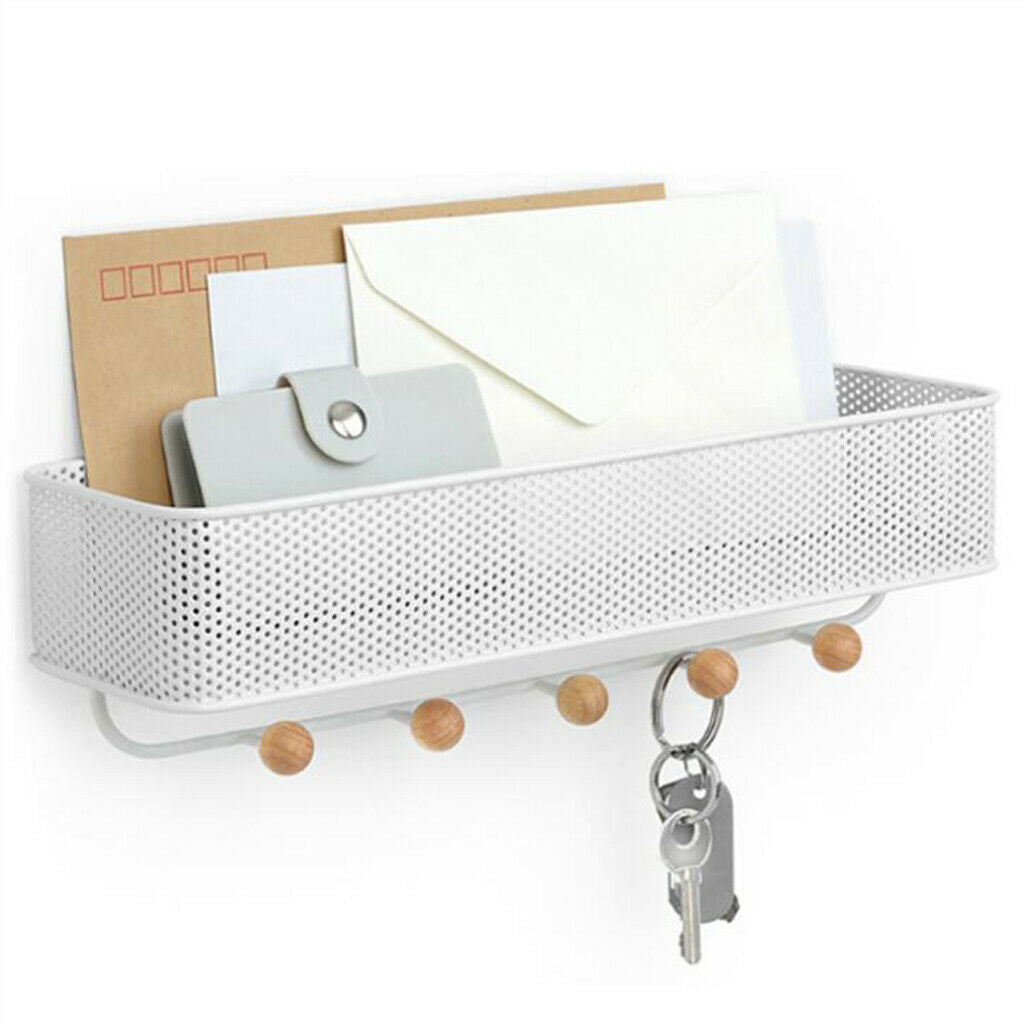 1x Wall Mounted Mail Holder Shelf Key Holder Letter / Brochure Storage Plastic