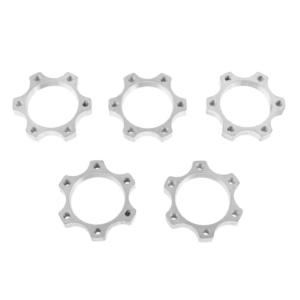 5Pcs Bicycle Threaded Hubs Disk Freewheel 6 Bolt Brake Rotor Flange Adapter Gear
