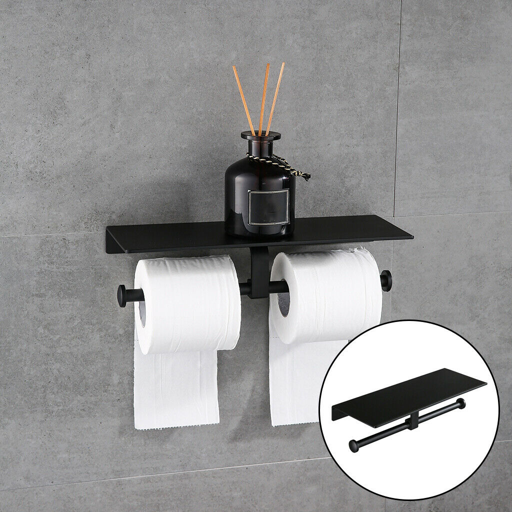 Toilet Paper Holder Aluminium Kitchen Double Roll Toilet Tissue Dispenser