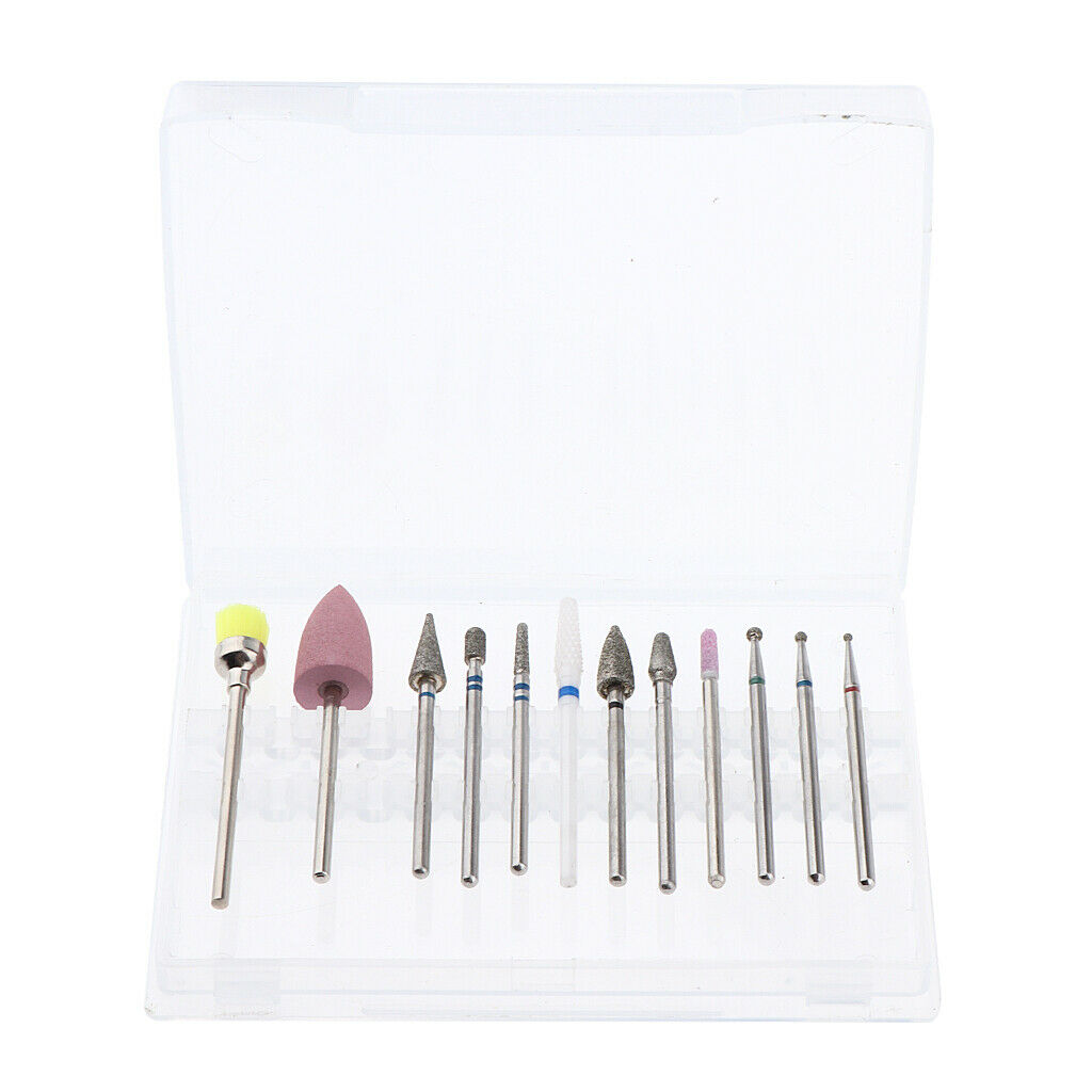 12pcs/set Cuticle Clean Nail Drill Bit File Polishing Electric Drill Bits 03