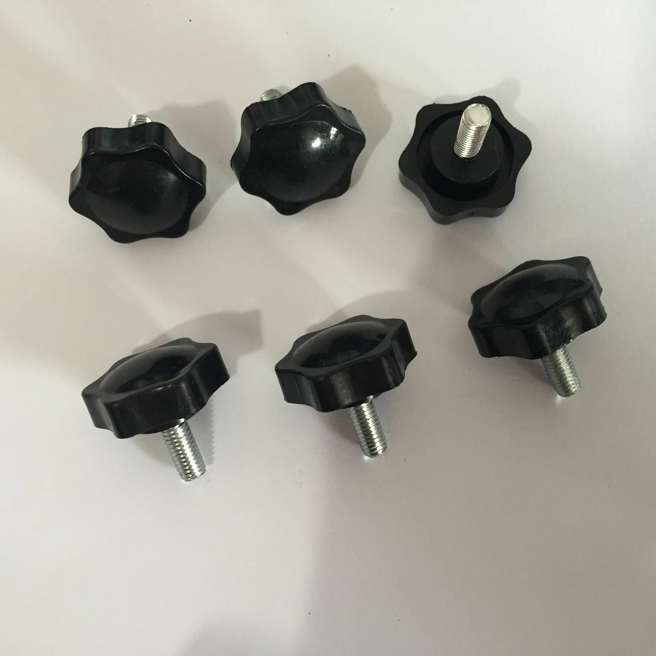 6pcs M5 Thread 12mm Length 25mm Diameter Star Head Clamping Knob