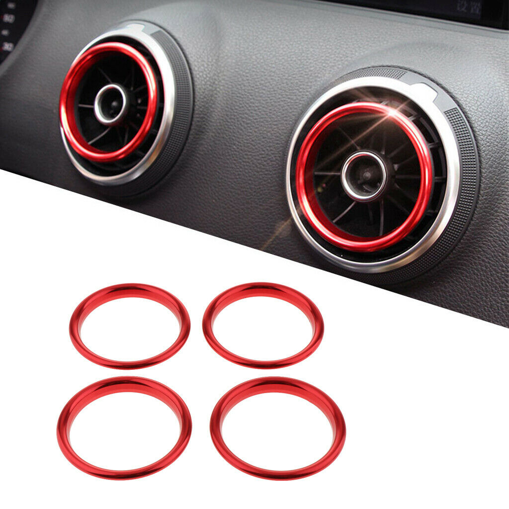 8 Pieces Air Vent Outlet Rings Decoration Cover for Audi A3 Easy install