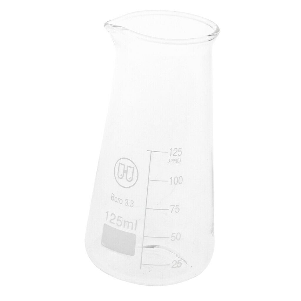 125ml Borosilicate Conical Flask Glass Stopper Lab Glassware