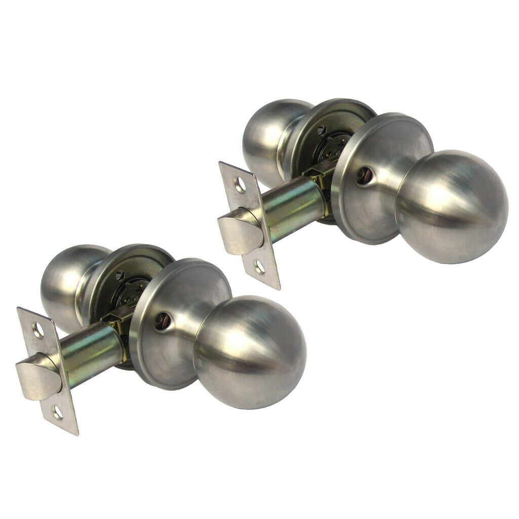 2pcs Door Knob Passage Door Lever Handle Set Nickel Door Handle for Bathroom