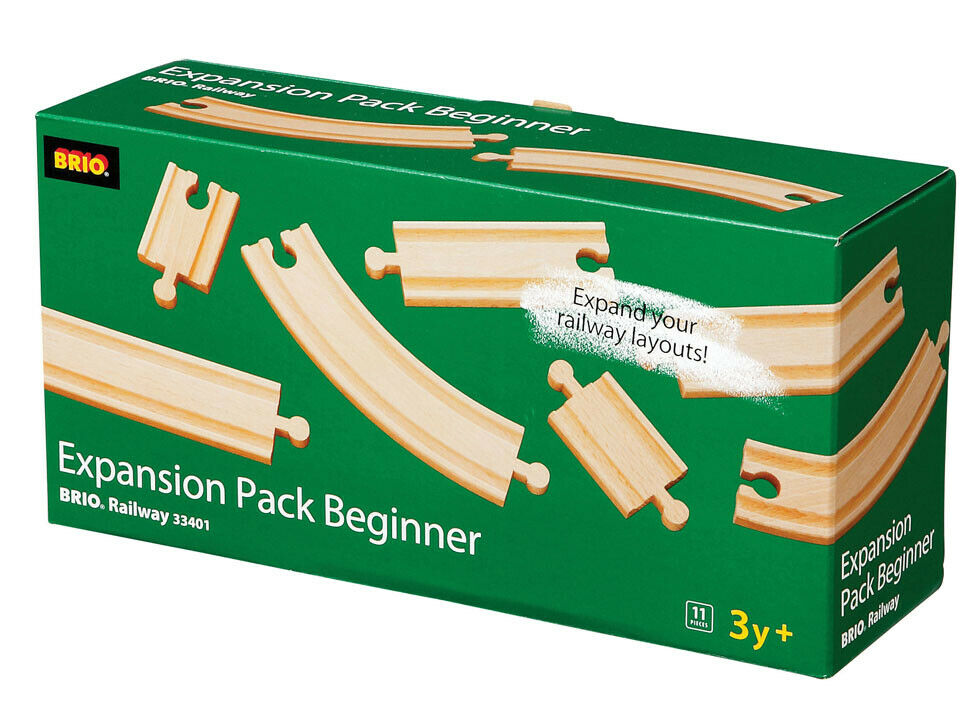 33401 BRIO Expansion Pack Beginner Wooden Train Railway Tracks inc 11 pcs Age 3+