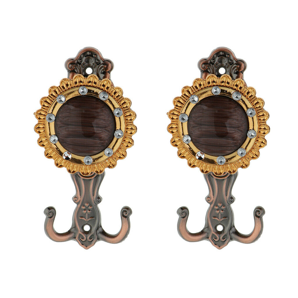 2 Pairs Wall Hook Curtain Holdbacks Coat Hat Hook Drapery Tiebacks 15x7x4cm