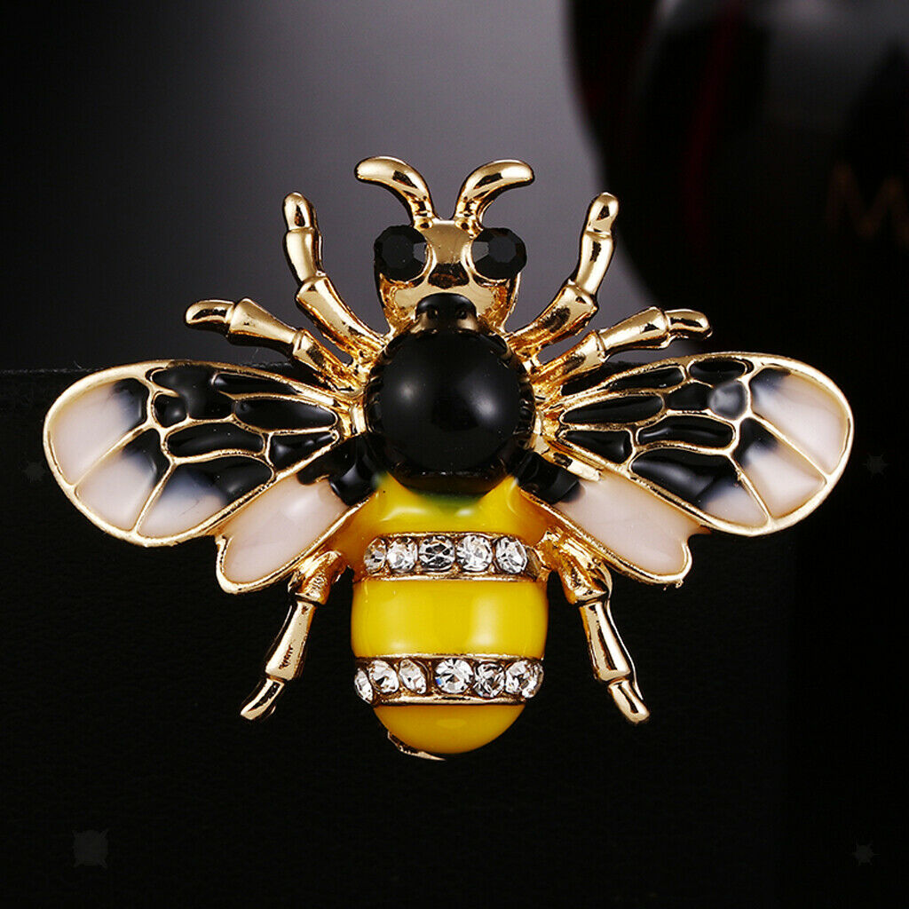 Rhinestone Crystal Brooch, Bee Flying Insect Fashion Jewelry