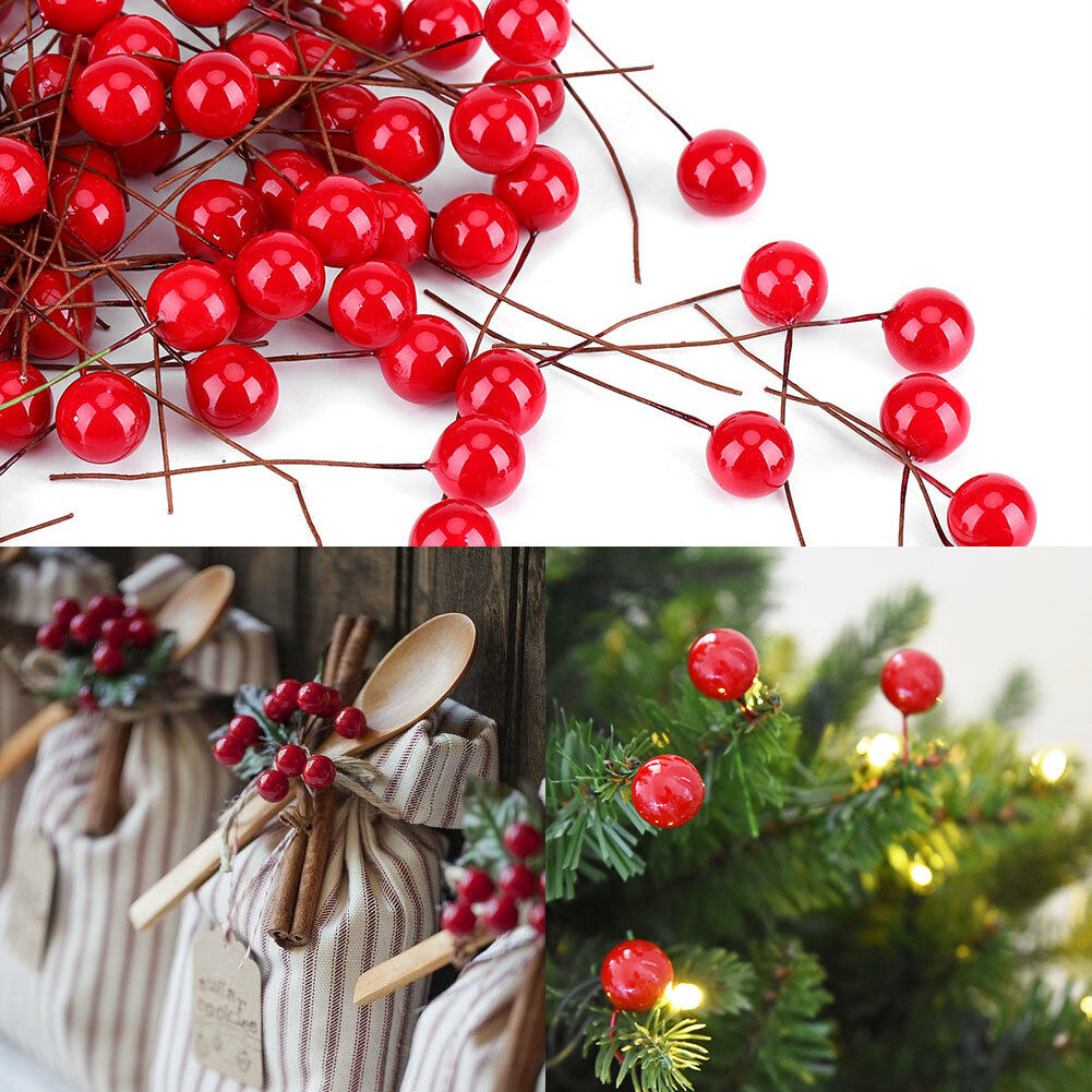Artificial Holly Berries for Wedding Garden Home Decor DIY Gift Craft 100pcs