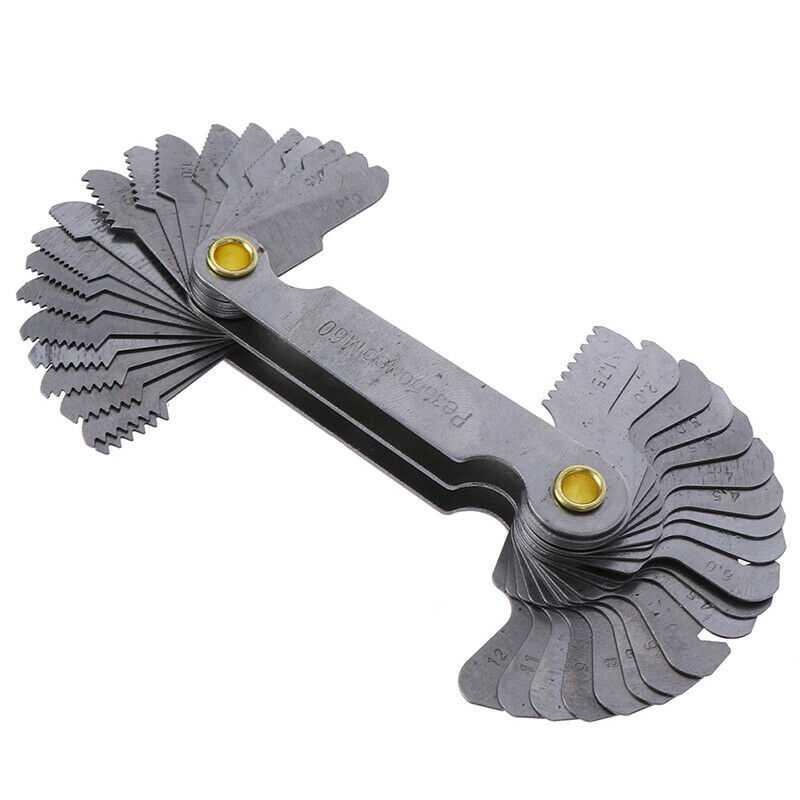 40XThread Measuring Gage 60 Degree Whitworth Metric Screw Thread Pitch Gauge SJ