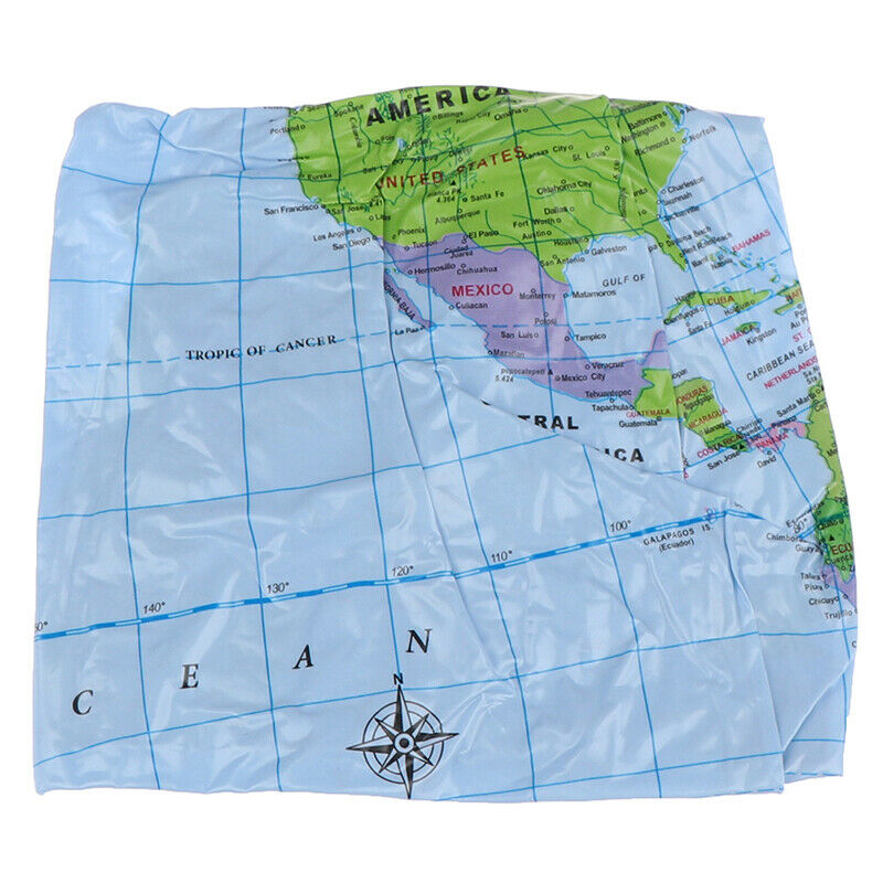 38cm Inflatable Globe World Earth Ocean Map Ball Geography Learning Beach.l8
