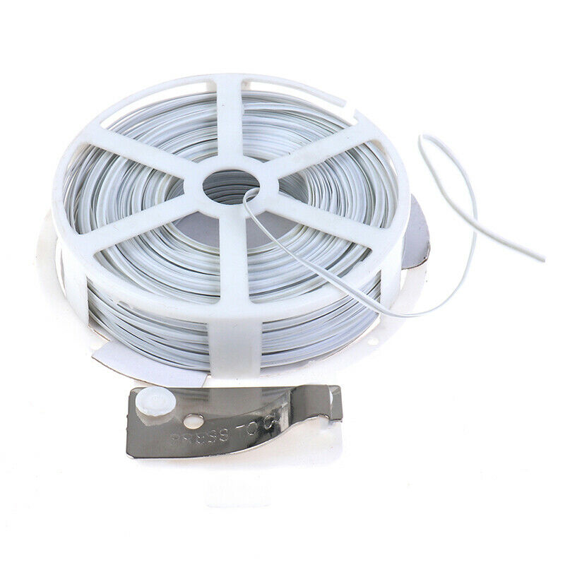 1Pc (50m) White Multi-Function Sturdy Garden Plant Twist Tie with Coated .l8