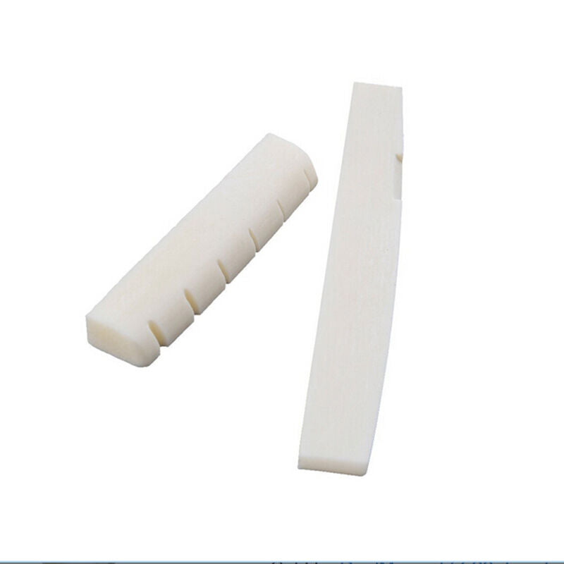 2xFaux Buffalo plastic Bridge Saddle&Slotted Nut for 6 String AcousticGuit.l8