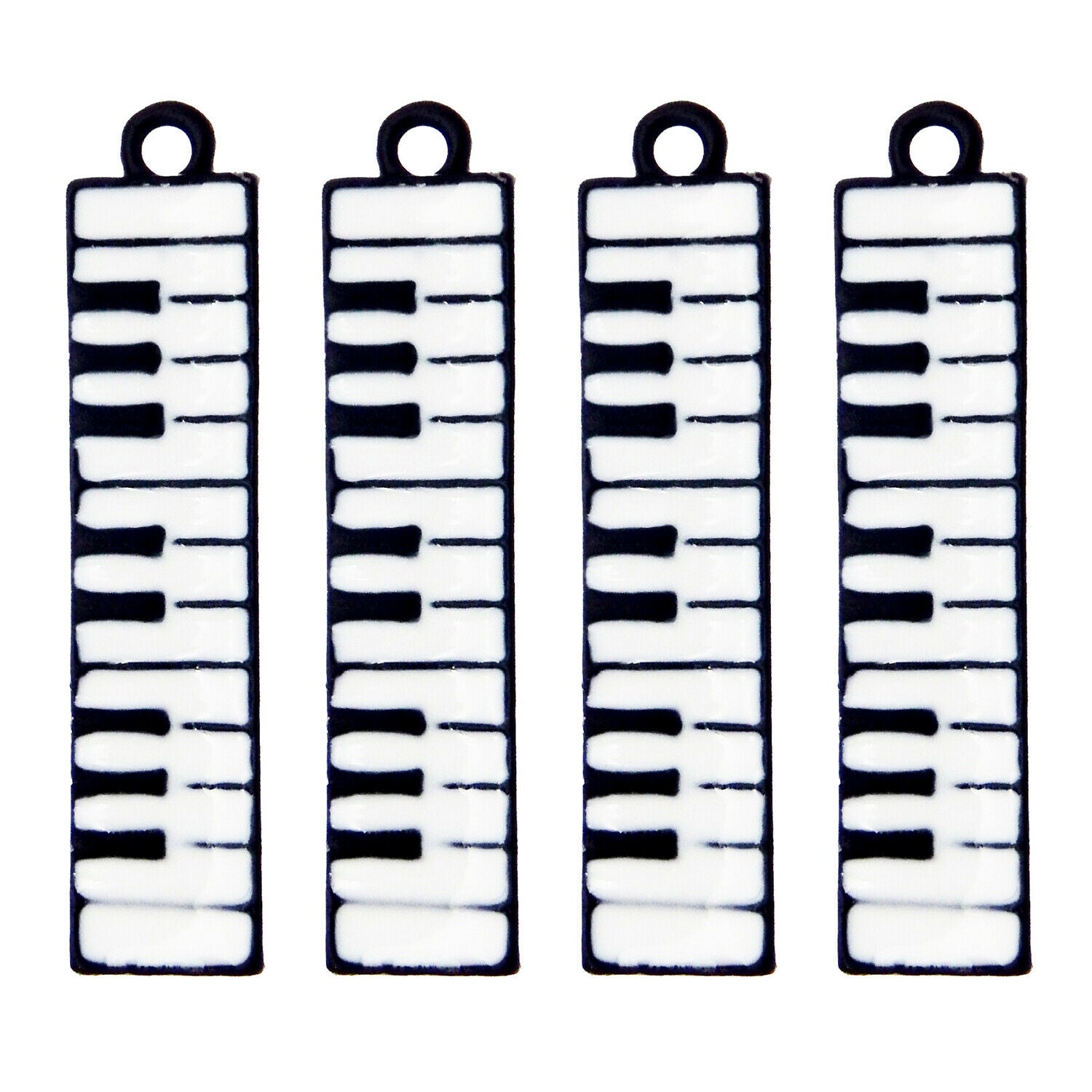 16PCS 32x7mm Piano Music Instrument Alloy Enamel Charms Pendant Findings Crafts