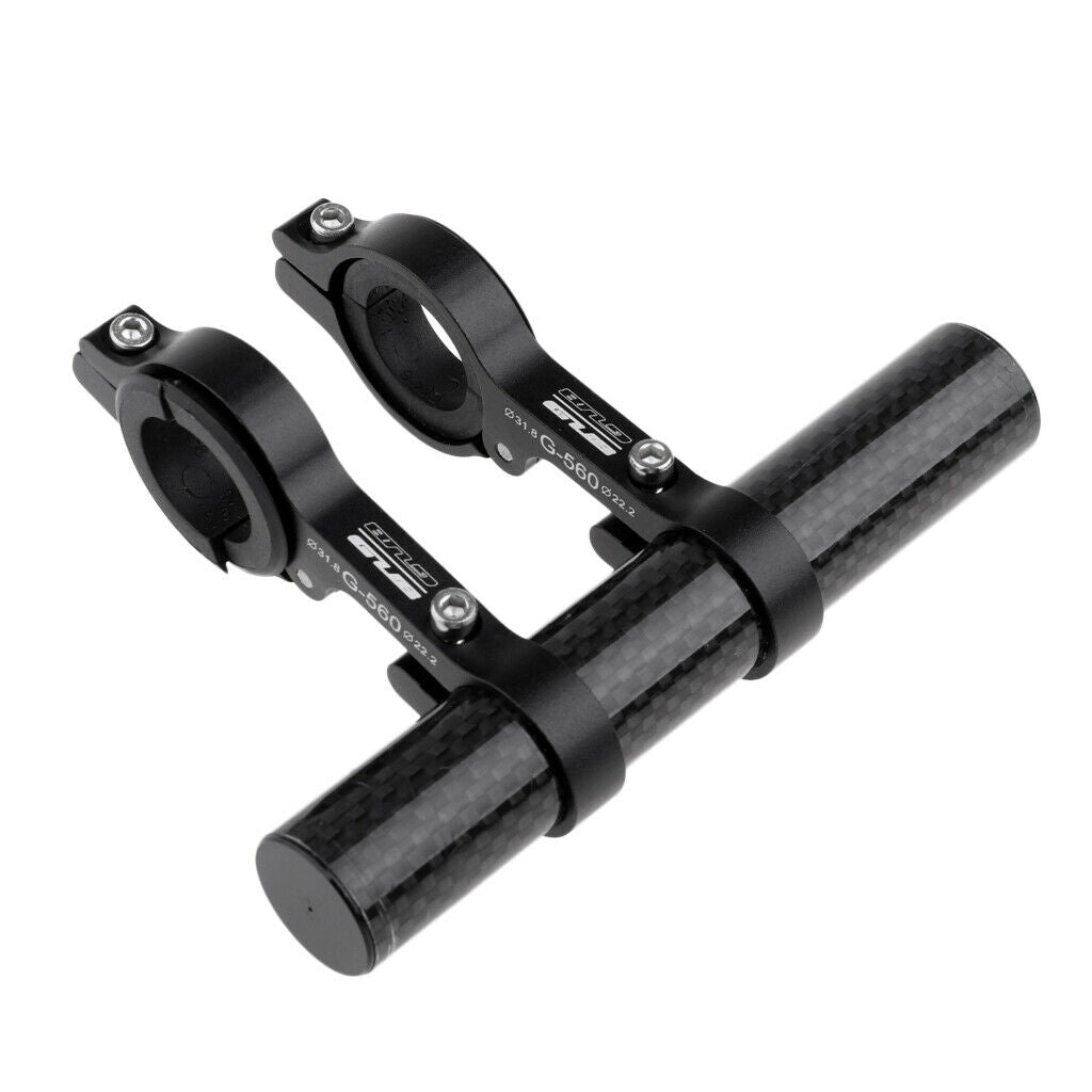 Carbon Fiber Bike Handlebar Extender Light Phone Bracket Holder Components