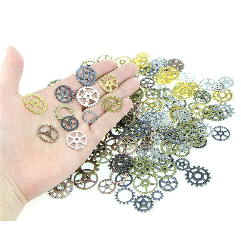 Mixed Watch Parts Steampunk Jewelry Art Craft Gear Pendant Accessories Vin.l8