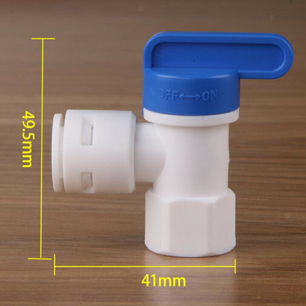 Ball Valve for Water Purifier RO Reverse Osmosis System Tank ID 1/4 inch to 3/8