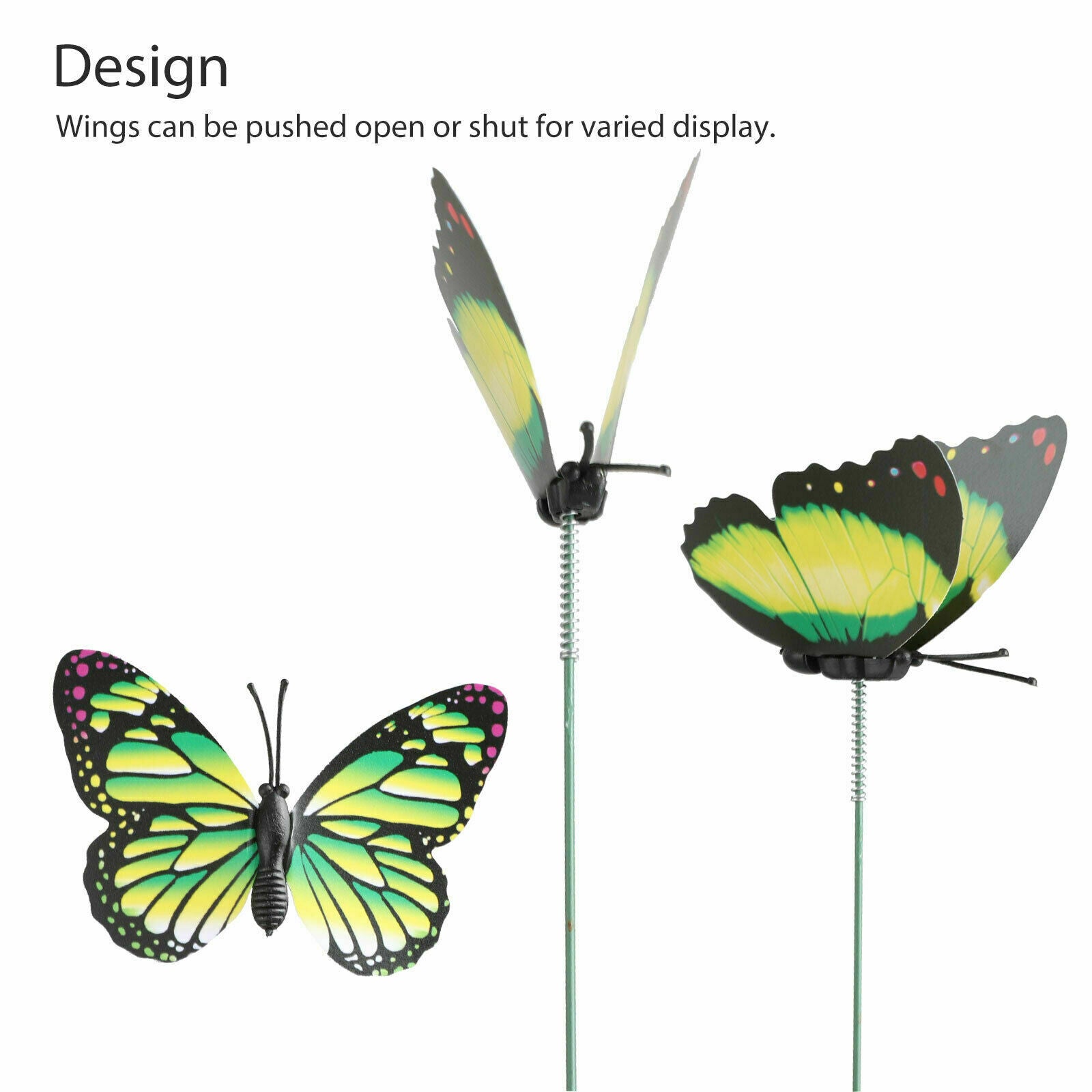 50Pcs Butterfly Stakes Outdoor Yard Planter Flower Pot Bed Garden Decor Yard Art