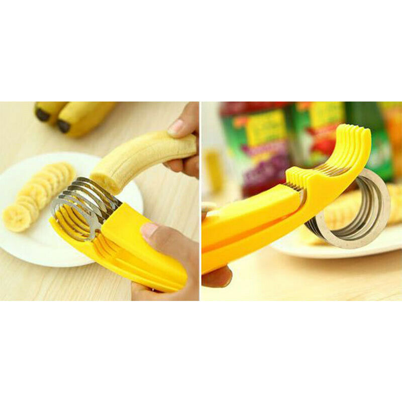 Stainless Steel Banana Cutter Fruit Vegetable Sausage Slicer Salad Sundaes To XC