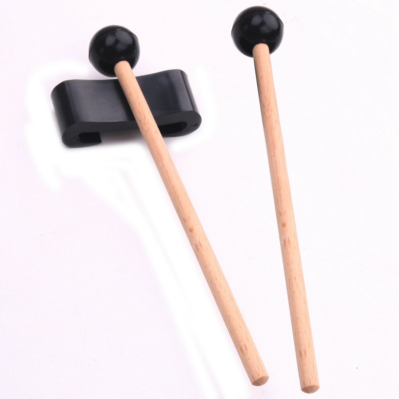 2/Set Professional Wooden Drumstick Rubber Marimba Mallets with Wood Handle