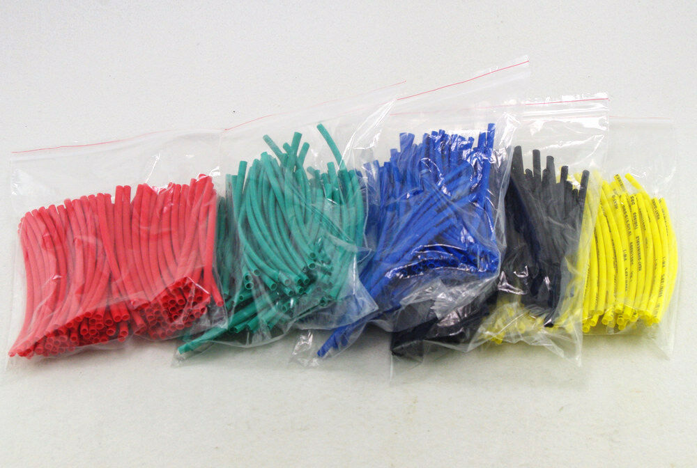 250PCS 5 Color 8mm Inner Diameter Insulation Heat Shrink Tubing Wire Wrap
