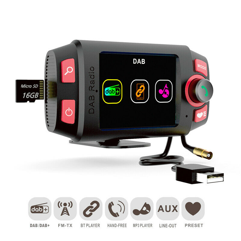 Auto Car DAB/ DAB+Digital FM Radio Adapter Receiver w/ Bluetooth Music Streaming