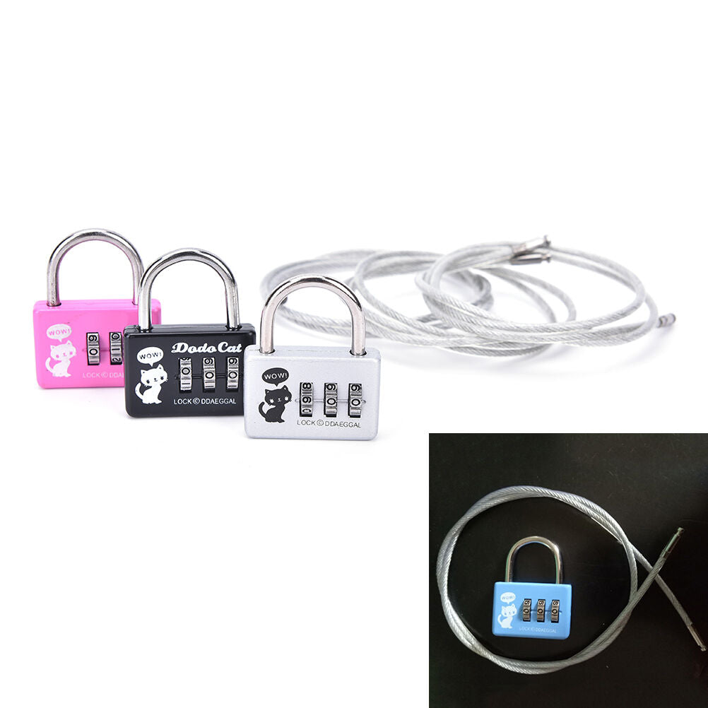 Cute 3-Digit Combination Travel Luggage Suitcase Padlock Lock Security_hgBXU Pb