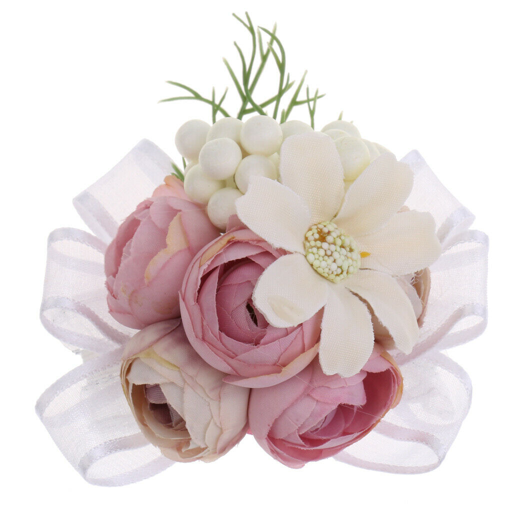 3Pcs Wedding Favours Bridesmaid Sisters Corsage Bracelet Hand Flowers Wedding