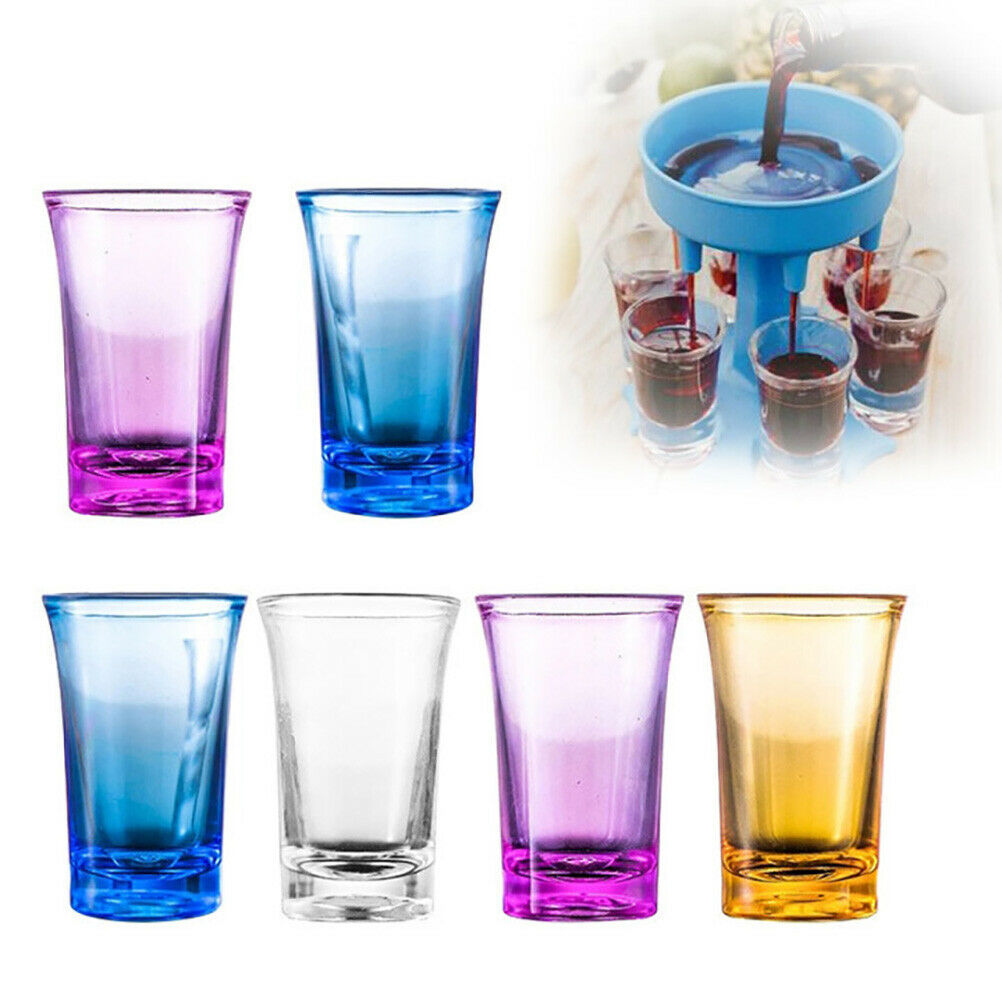 6Pcs Tall Shot Glass Set 1.2oz Drinking Glasses With Heavy Base Party Glassware