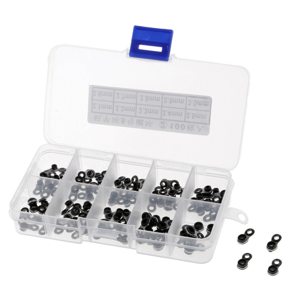 200Pcs Boat Fishing Rod Guide Tip Top Replace Stainless Steel Frame Ceramic Ring