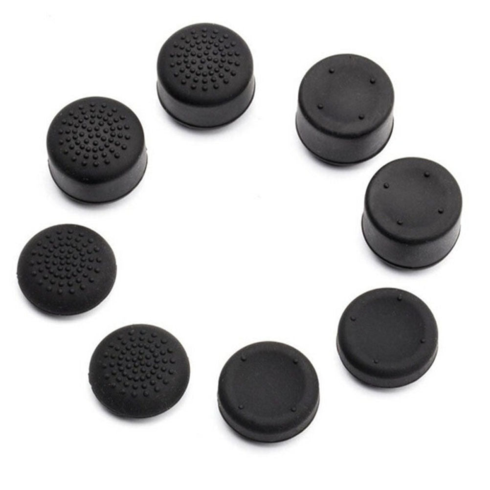 8X Black Silicone Thumb Stick Grip Cover Caps For PS4 Game Analog Controllerã€ Lt