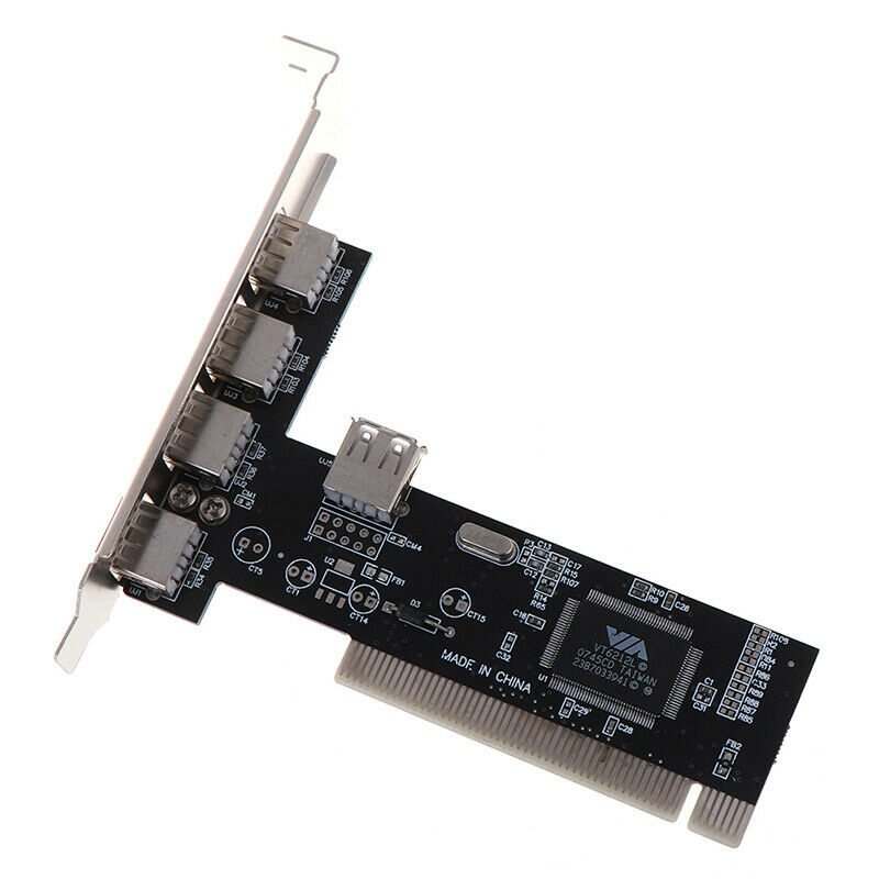 USB 2.0 4 Port 480Mbps High Speed VIA HUB PCI Controller Card Adapter PCI CBRWF