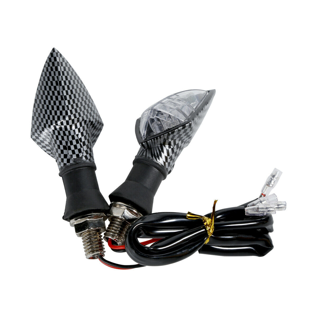 Carbon Fiber Turn Signal Indicators Amber Light 12V Fit For Universal Motorcycle